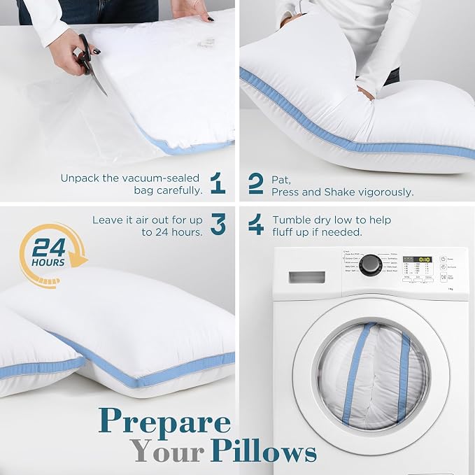 viewstar Bed Pillows King Sizes Set of 2, Hotel Quality Cooling Down - Image 8