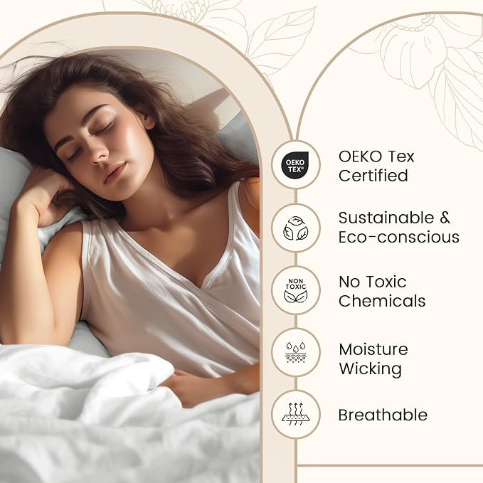 100% Egyptian Cotton Sheets King Size, 800 Thread Count 4 Piece Breathable Bed - Image 5