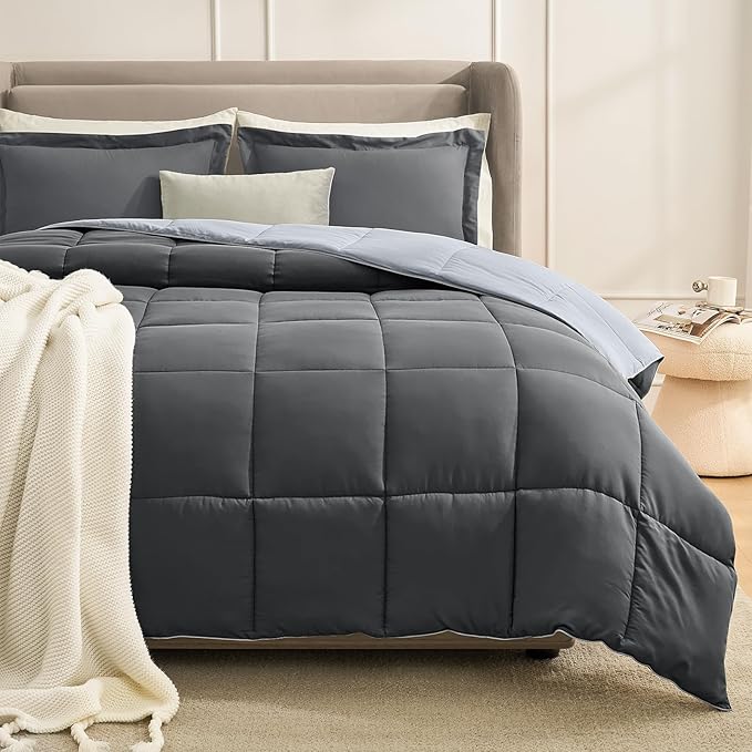 Homelike Moment Queen Comforter Set Grey, Comforters Queen Size Set, Soft by HomelikeMoment