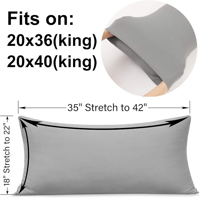 2-Pack Stretch King Pillow Cases - Image 2