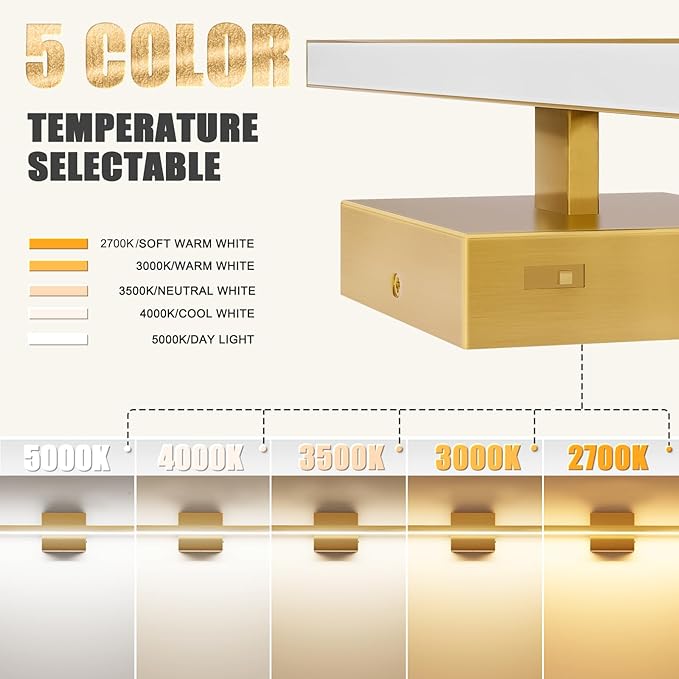 VOLISUN Modern Bathroom Vanity Light 24 inch, 14W Dimmable 5CCT Led Bathroom - Image 3