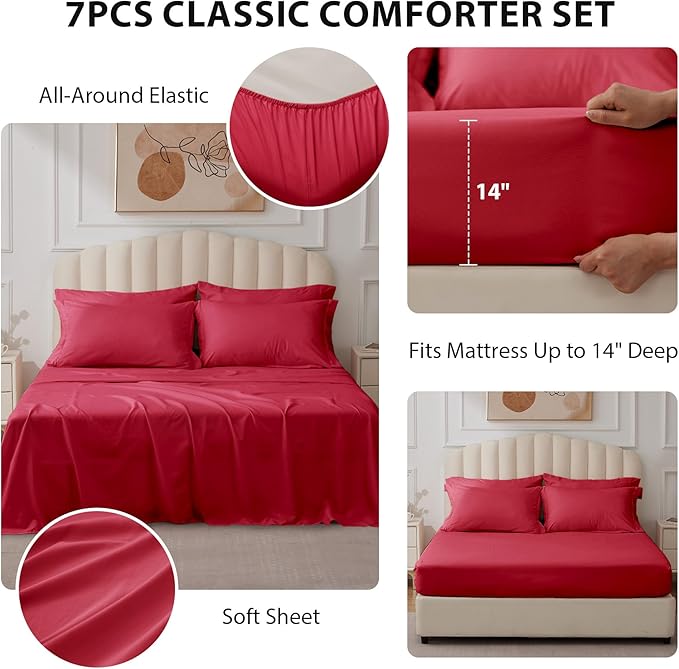 Full Comforter Set Red - Image 6