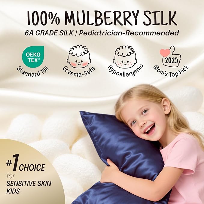 OLESILK 100% Mulberry Silk Toddler Pillowcase - Image 2