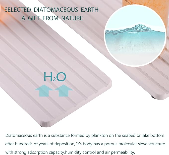 NiuYichee 2 PCS Water Absorbent diatomite Coasters, 10.2" x 4" Water Absorbing - Image 4