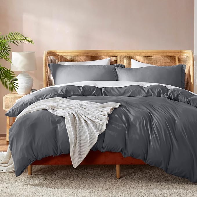 Nestl Dark Grey Duvet Cover King Size by Nestl