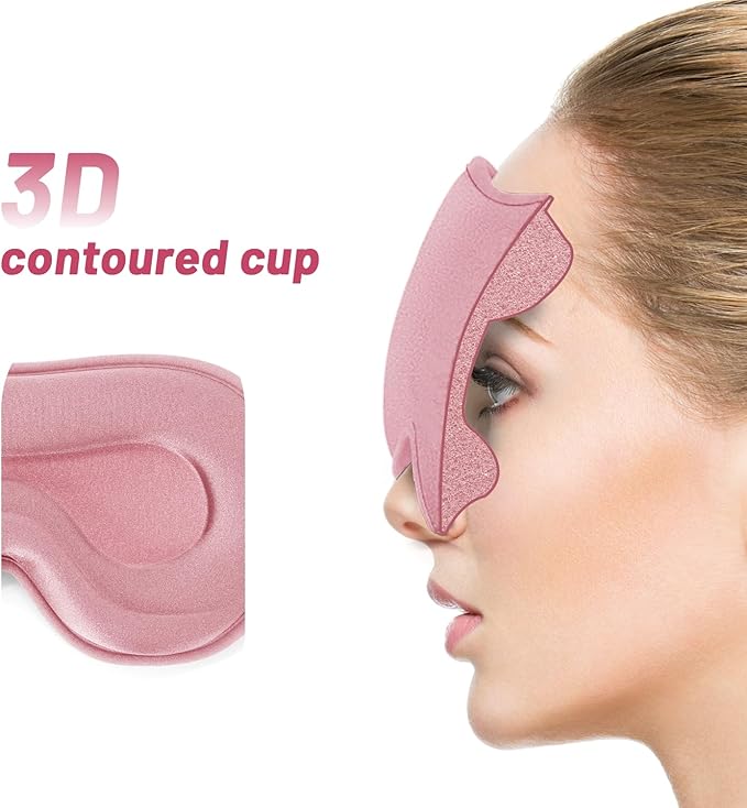 Sleep Eye Mask for Men Women, Sleeping Mask for Side Sleeper, Travel Blackout - Image 3
