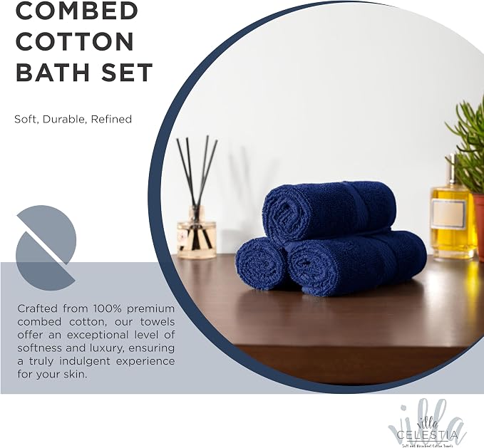 100% Cotton Bath Towel Set of 18-4 Bath Towels, 6 Hand Towels, 8 Wash Cloths - Image 2