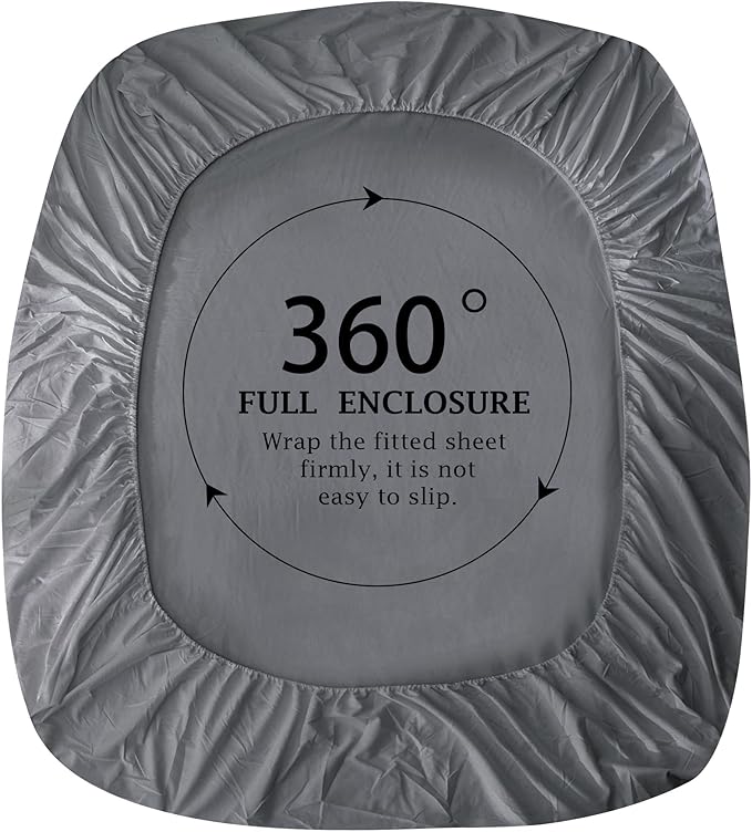 FreshCulture Pure Cotton Fitted Sheets Full Size, 300 Thread Count Percale - Image 3