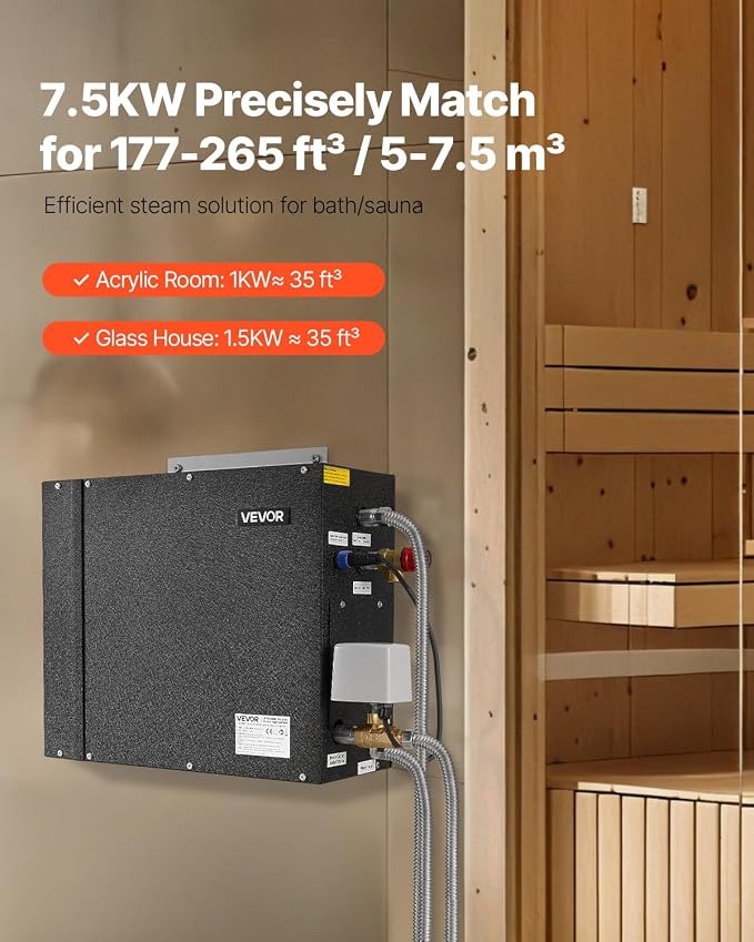 VEVOR Steam Generator, 7.5 kW Steam Shower System - Image 2
