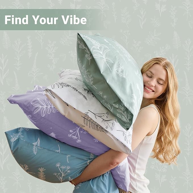 MUXHOMO Duvet Cover Full Size, Reversible Floral Green Duvet Cover Set - Image 7
