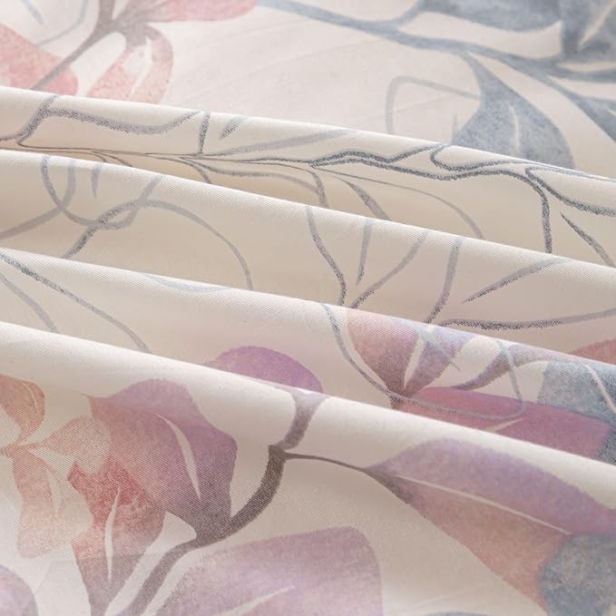 OAITE Duvet Cover Set Twin Size Floral Pattern Ultra Soft 100% Cotton Duvet - Image 7