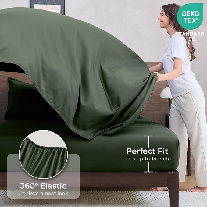 HEVUMYI Army Green Full Comforter Set - Image 5