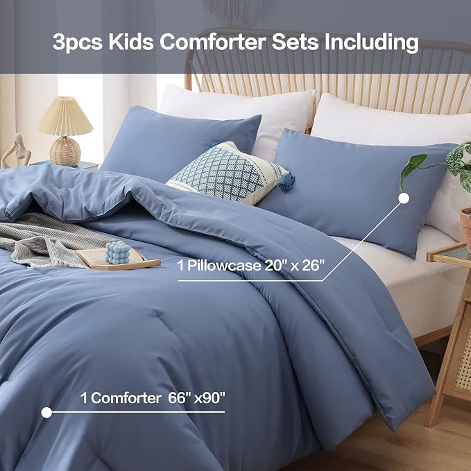 ROSGONIA Comforter Full Size for Girls Boys Teens Slate Blue - Image 3