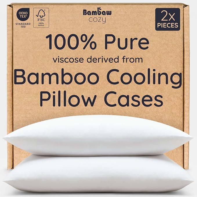 Bambaw 100% Viscose Derived from Bamboo King Pillowcases – Set of 2 Cooling by Bambaw