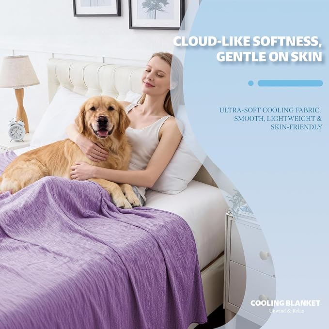 Cooling Blanket Twin Size, Cold Blanket Thin Lightweight Breathable Soft - Image 2
