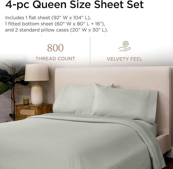 Threadmill Luxury 800 Thread Count Queen 100% Cotton Sheets - Image 2