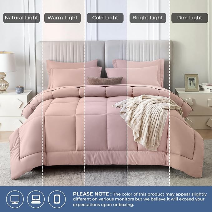 Sasttie Twin Comforter Set, 5 Pieces Bed in a Bag Twin, Complete Bedding Set - Image 7
