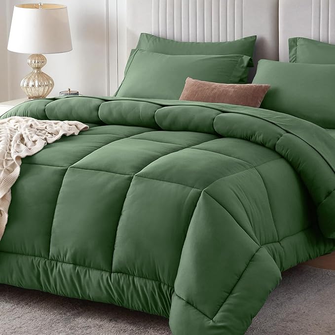Sasttie Full Size Comforter Sets, 7 Pieces Bed in a Bag Full, Complete Bedding by SASTTIE
