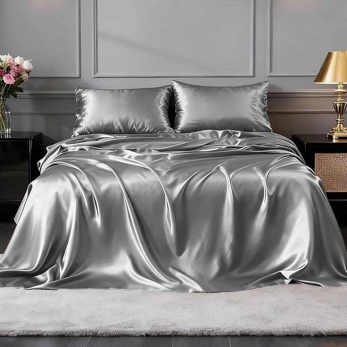 FreshCulture Satin Sheets Twin Size Bed Set - Image 2