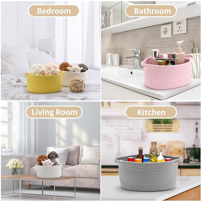 Happyiren Yellow Woven Storage Basket - Image 6