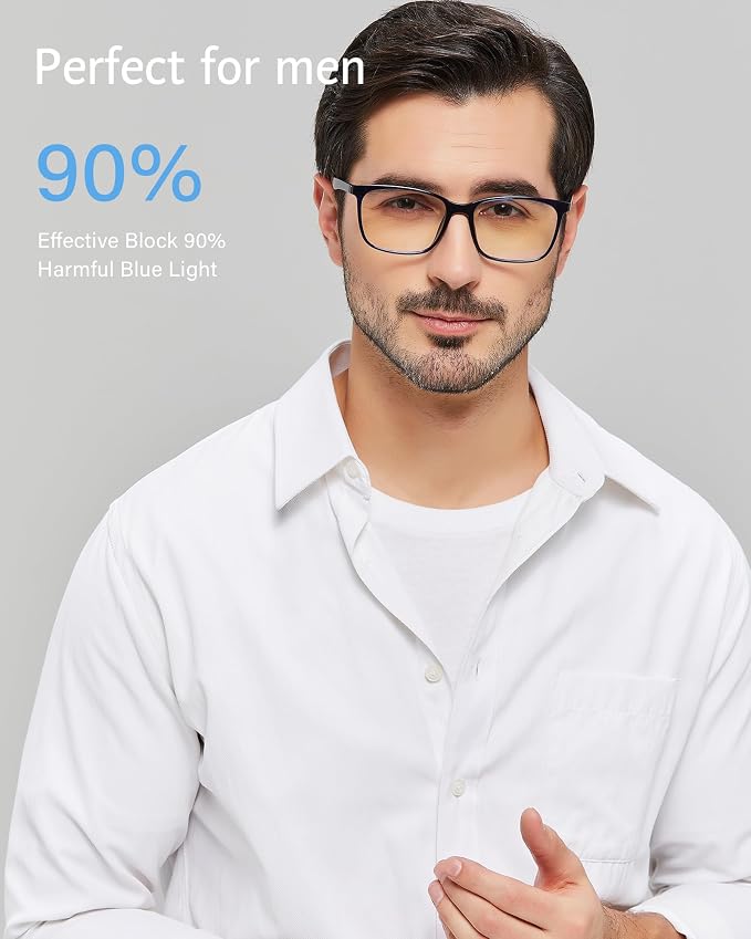 ANRRI Blue Light Blocking Glasses, Anti Eyestrain Lens Lightweight Frame - Image 3
