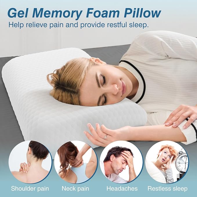 DUMOS Memory Foam Pillows for Sleeping 4 Pack, Bed Pillows for Adults - Image 3