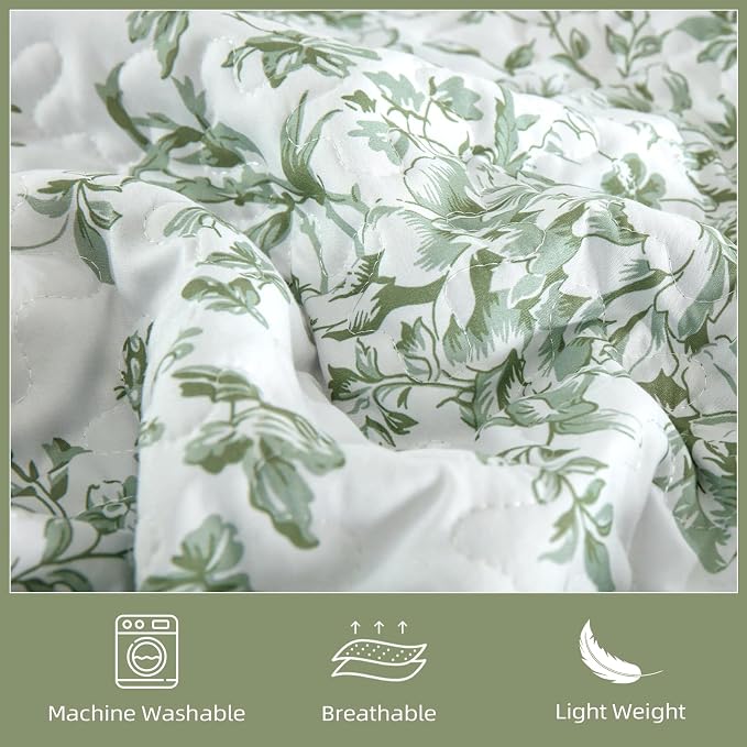 WONGS BEDDING Quilts Queen Size, Sage Green Quilt Bedding Set - Image 5