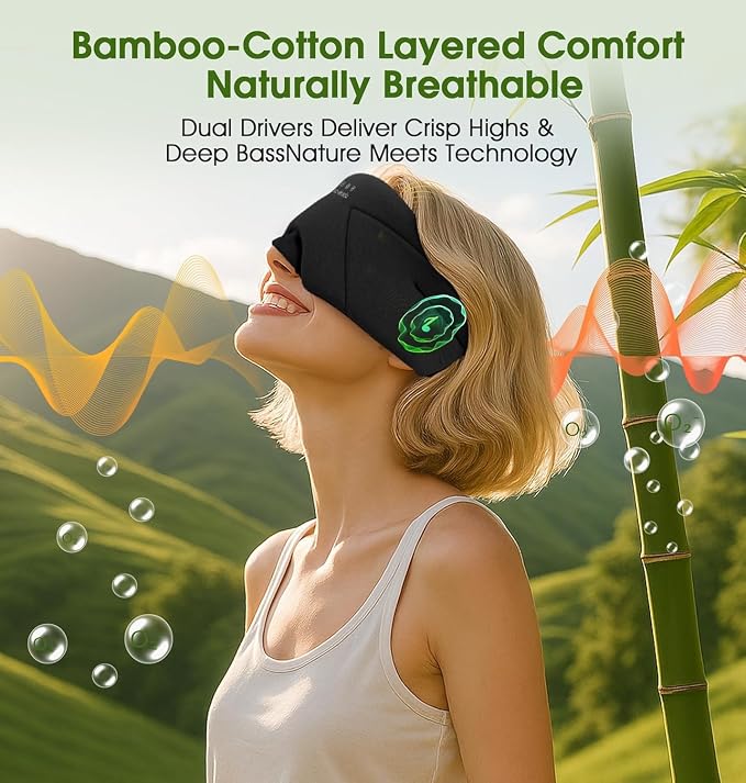 Sleep Mask with Headphones Bluetooth 5.4, LC-dolida Wireless Music Eye Mask - Image 8