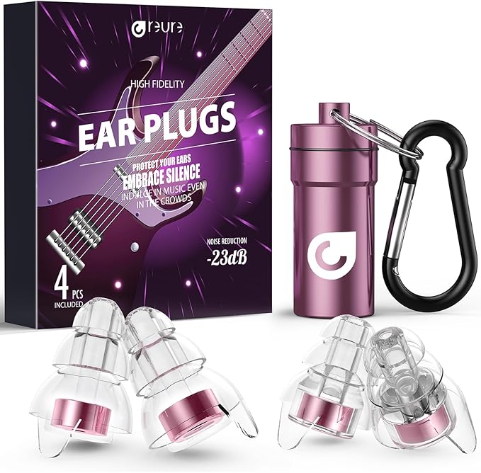 Reure High Fidelity Concert Ear Plugs, Noise Cancelling Silicone Ear Plugs 2 by Reure