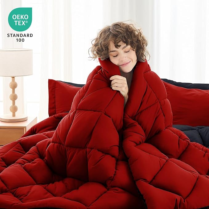 MUXHOMO 5 Pieces Twin XL Comforter Set, Reversible Bed in a Bag Twin XL Size - Image 2