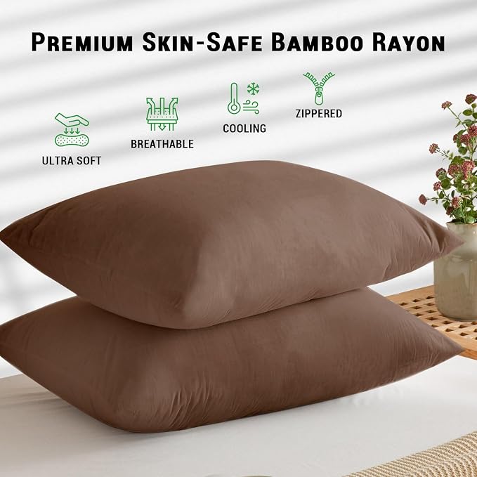 Gogreen Bamboo Rayon Waterproof Pillow Protector, Breathable Pillow Cover - Image 2