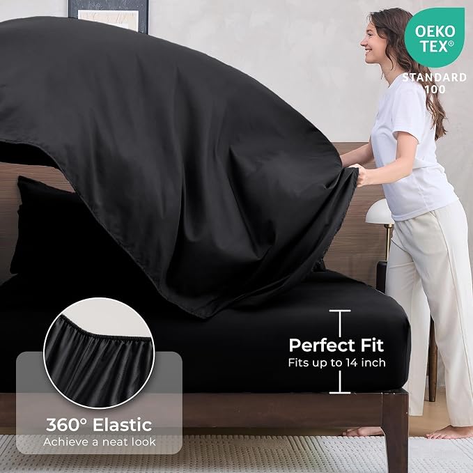 HEVUMYI Black Twin Comforter Set - Image 5