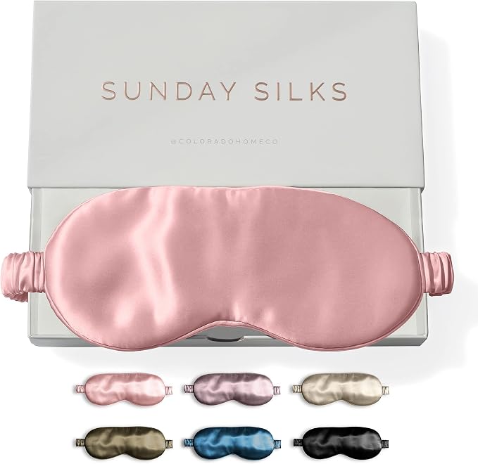 SUNDAYSILKS™ Exclusive Mulberry Silk Sleep Mask | Soft Eye Covers, and by ColoradoHomeCo