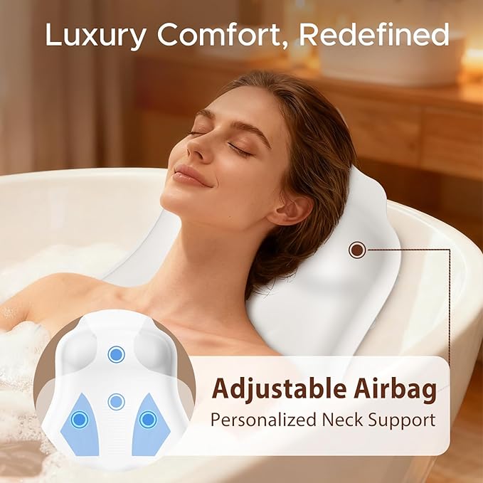 Bath Pillow for Tub, Adjustable Silicone Bathtub Pillows for Head and Neck - Image 2