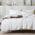 JELLYMONI 100% Natural Cotton 3pcs Striped Duvet Cover Sets, Satin Striped by JELLYMONI