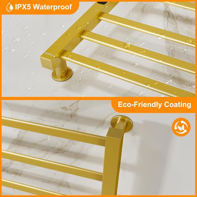 ENZE Smart Heated Towel Rack, 6-Bar Wall-Mounted Electric Towel Warmer 150W - Image 7