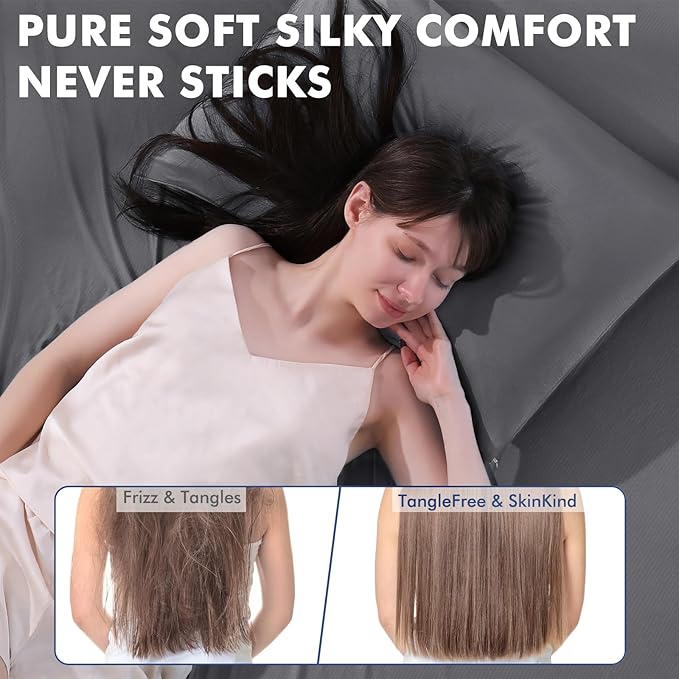 Elegear Cooling Pillow Cases for Hot Sleepers, Soft Silky Pillowcases for Hair - Image 6