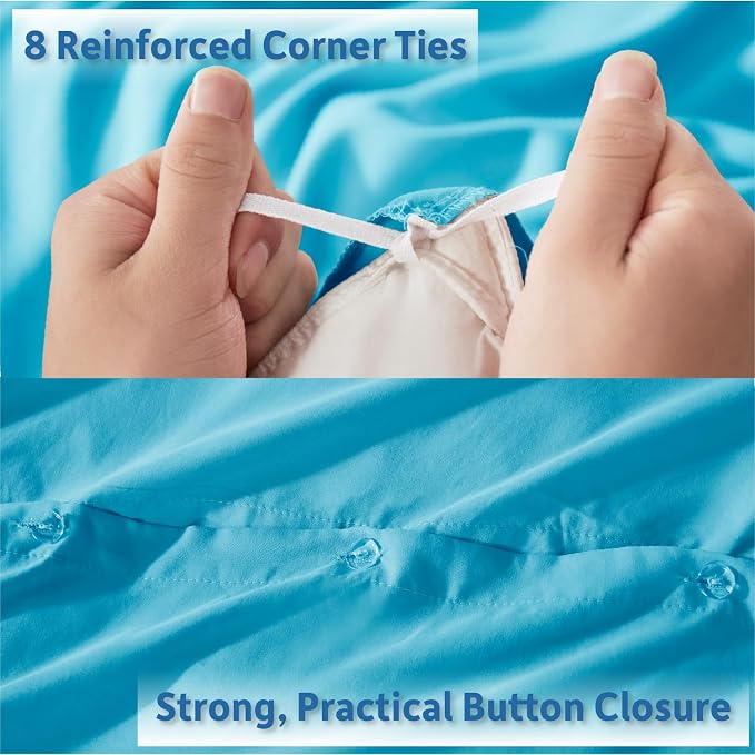 Nestl Bright Blue Duvet Cover King Size - Image 4