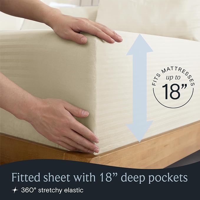 LuxClub 4 PC Full Size Sheet Set, Breathable Luxury Bed Sheets, Deep Pockets - Image 9