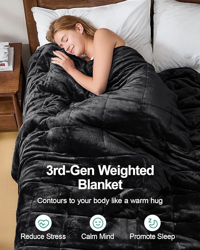Super Fuzzy Soft Sherpa Fleece Weighted Blanket, 20 lbs Dual Sided Fluffy Heavy - Image 2