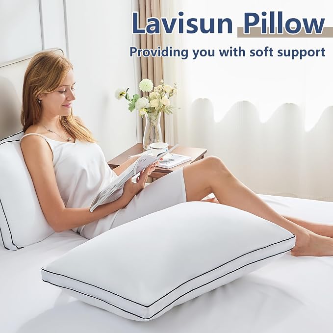 CozyLux Pillows Standard Size Set of 2, Soft Supportive 3D Down Alternative Bed - Image 8