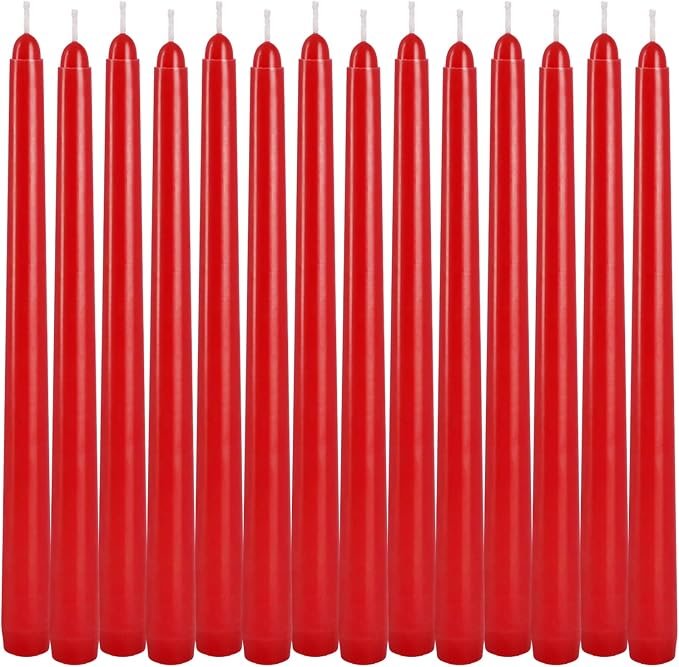 WPONSZU 14 Pack Tall Red Taper Candles 10 Inch Unscented Dripless Candlesticks - Image 8