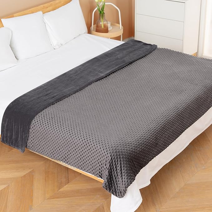 Weighted Blanket with Cover Queen Size Heavy Blanket Removable Soft Grey - Image 7