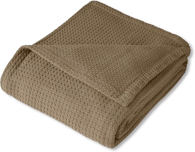 100% Fine Cotton Luxurious Basket Weave Blanket, Queen Size - Image 2