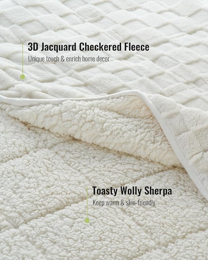 Uttermara Weighted Blankets for Adults Full Size, 3D Jacquard Checkered Warm - Image 3