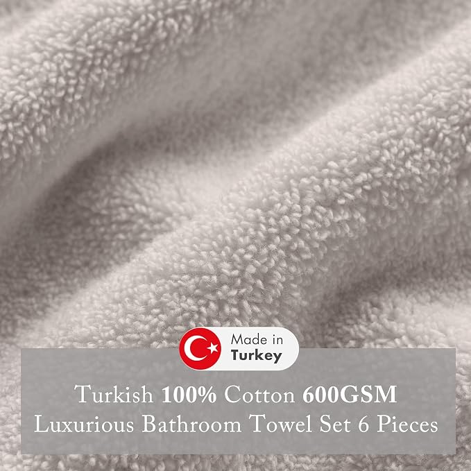 Madison Park Turkish 100% Cotton 600Gsm Luxury Premium Thick Soft Absorbent - Image 3