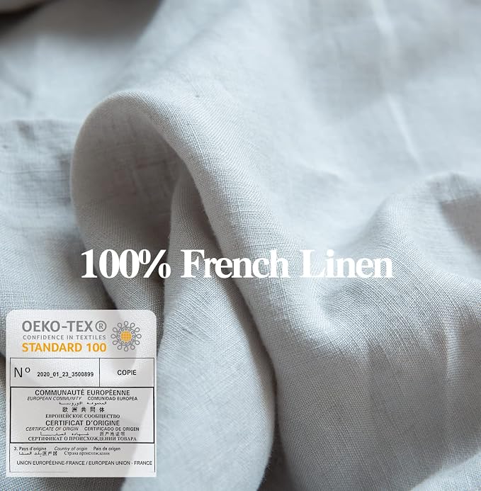 Simple&Opulence 100% Washed Linen Euro Shams 26'' x 26'' Pack of 2, Basic Style - Image 2