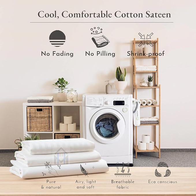 Mattress-Homes Short Queen 100% Egyptian Cotton Top Sheet 1Pcs, Cool & - Image 5