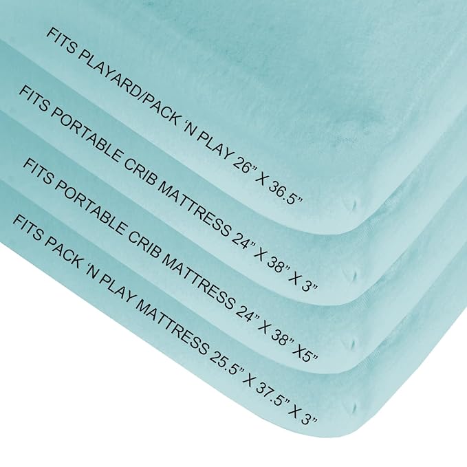 Biloban Pack and Play Sheets Fitted, 2 Pack Pack and Play Sheet Fits - Image 3