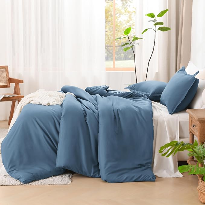 Litanika Comforters Queen Size Ocean Blue, 3 Pieces Lightweight Solid Bedding - Image 5